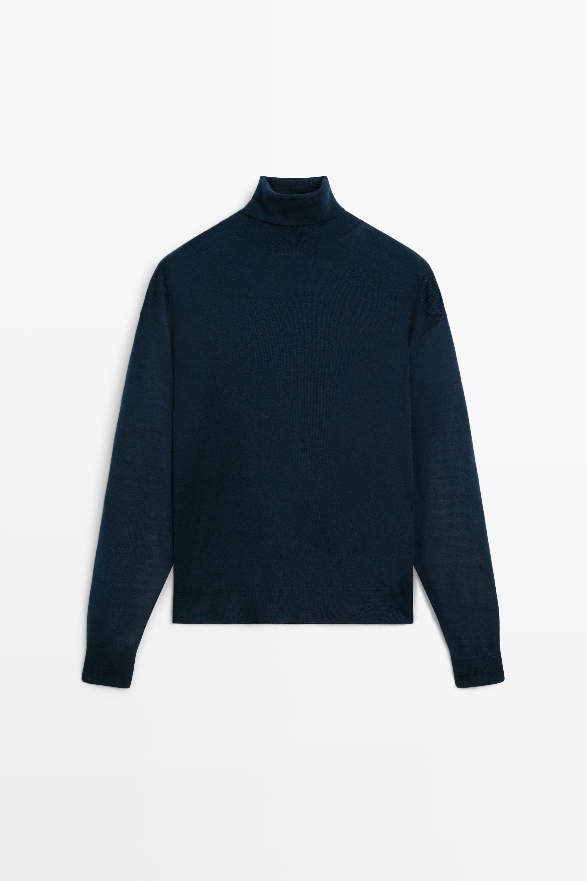 Pull en maille 100 % laine à col roulé